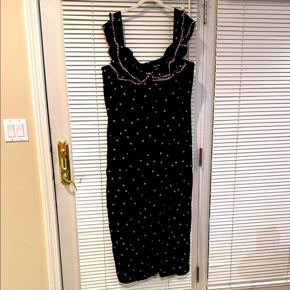 Elegant Black and Pink Polka Dot jumpsuit